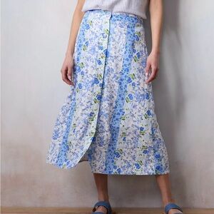 Floral Blue and White Women's Skirt